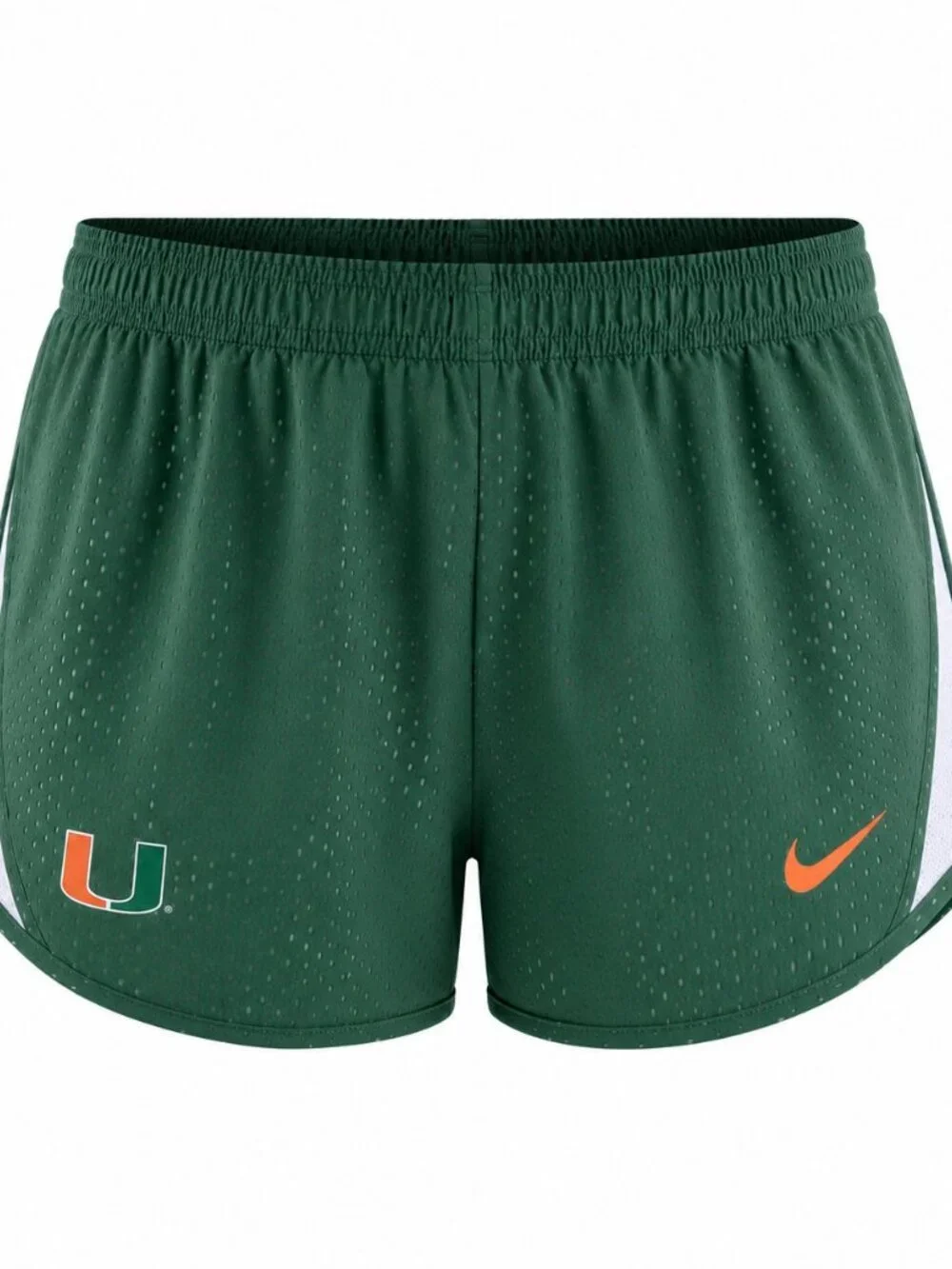 Nike Women's Miami Hurricanes Dri-Fit Mod Tempo Shorts Green Large $46 Value